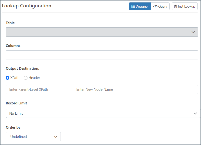 Configuring Destination Tables