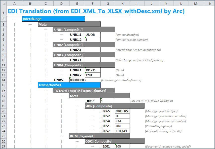 Excel Output